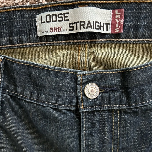 Levi’s 569 Loose Straight Mens Jeans 40x30, Dark Wash - Picture 4 of 16